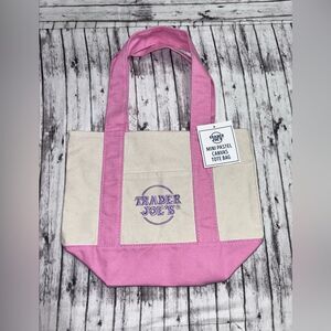 Trader Joe's Special Edition Mini Pastel Canvas Tote Bag